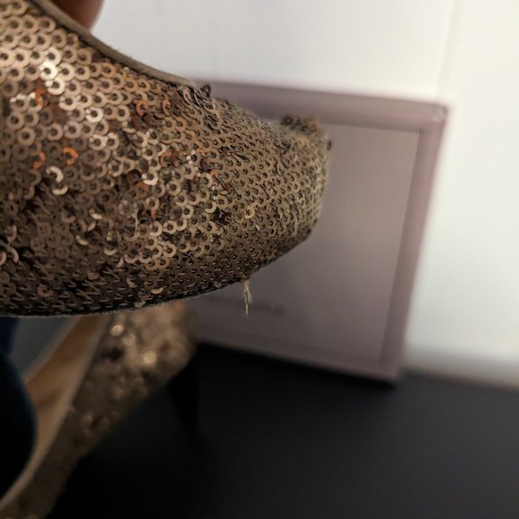 BCBG MaxAzria Satori Bronze Metallic Sequin Platform Pumps - Picture 5 of 11